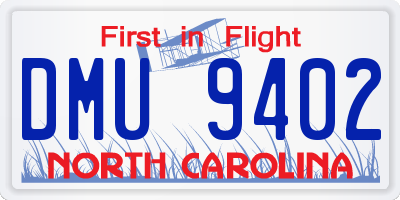 NC license plate DMU9402
