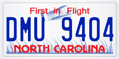 NC license plate DMU9404