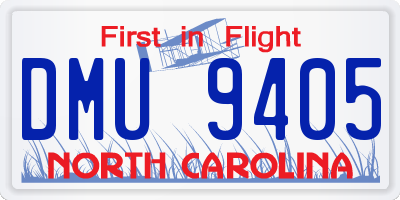 NC license plate DMU9405
