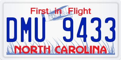 NC license plate DMU9433