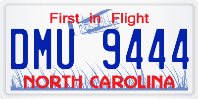 NC license plate DMU9444