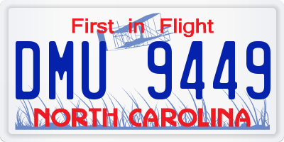 NC license plate DMU9449