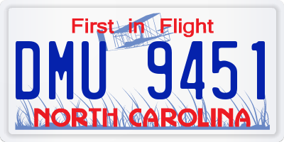 NC license plate DMU9451
