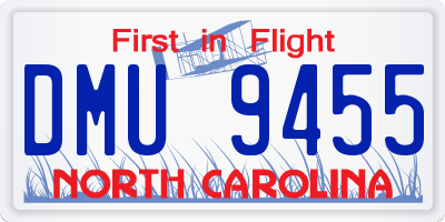 NC license plate DMU9455