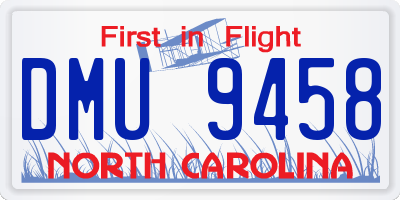 NC license plate DMU9458