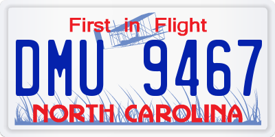 NC license plate DMU9467