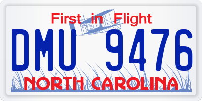 NC license plate DMU9476