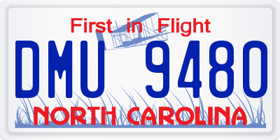 NC license plate DMU9480