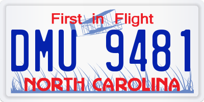 NC license plate DMU9481