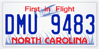NC license plate DMU9483