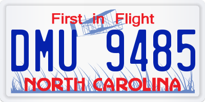 NC license plate DMU9485