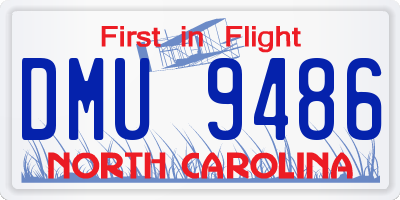 NC license plate DMU9486