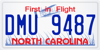 NC license plate DMU9487