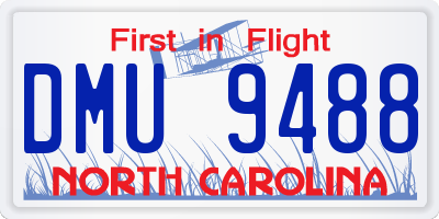 NC license plate DMU9488