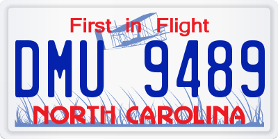 NC license plate DMU9489