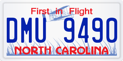 NC license plate DMU9490