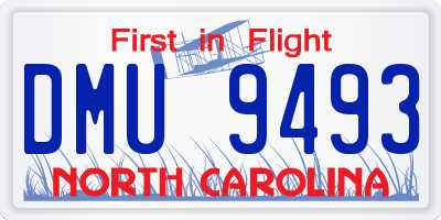 NC license plate DMU9493
