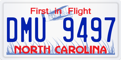 NC license plate DMU9497
