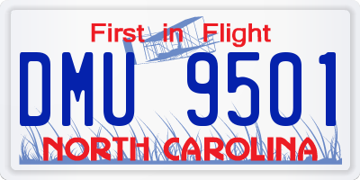 NC license plate DMU9501
