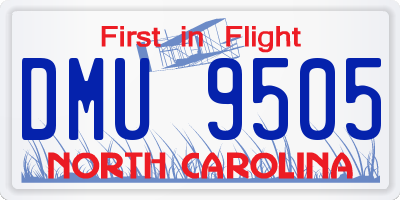 NC license plate DMU9505