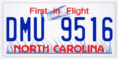NC license plate DMU9516