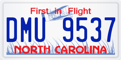 NC license plate DMU9537