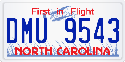 NC license plate DMU9543