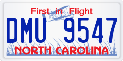 NC license plate DMU9547
