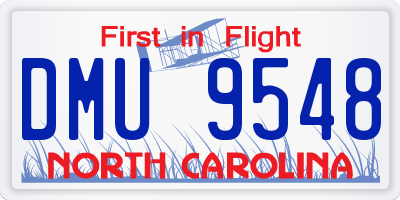 NC license plate DMU9548