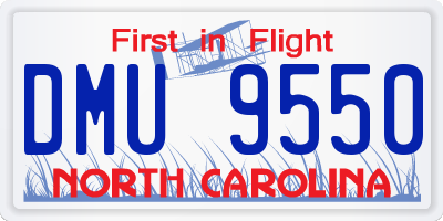 NC license plate DMU9550