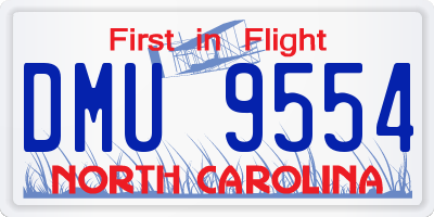 NC license plate DMU9554
