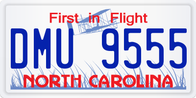 NC license plate DMU9555