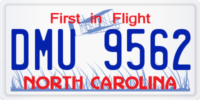 NC license plate DMU9562