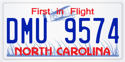 NC license plate DMU9574