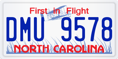 NC license plate DMU9578