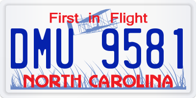 NC license plate DMU9581