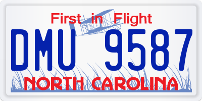 NC license plate DMU9587