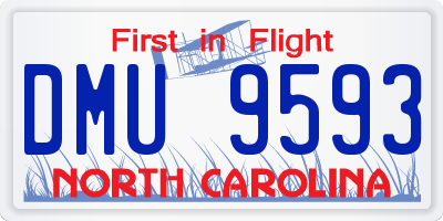 NC license plate DMU9593