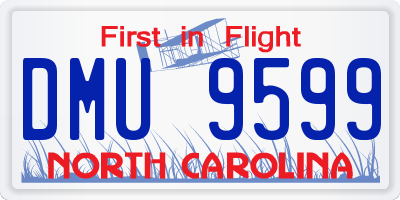NC license plate DMU9599