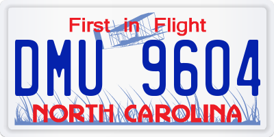 NC license plate DMU9604