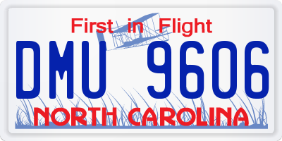 NC license plate DMU9606
