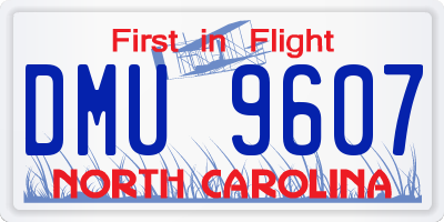 NC license plate DMU9607