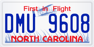 NC license plate DMU9608