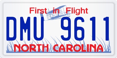 NC license plate DMU9611