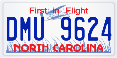 NC license plate DMU9624