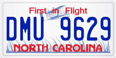 NC license plate DMU9629