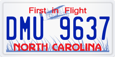 NC license plate DMU9637