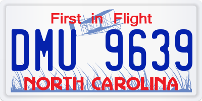 NC license plate DMU9639