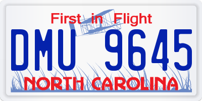NC license plate DMU9645