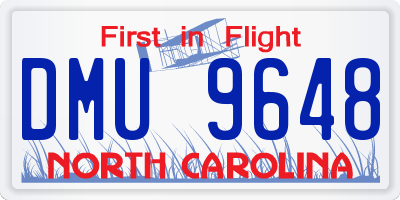NC license plate DMU9648